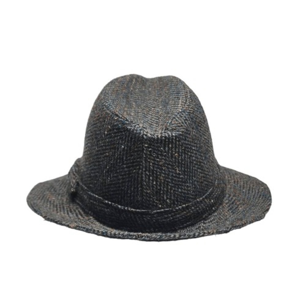 Dorfman Pacific Hats Herringbone Wool‎ Trilby Fedora Hat Size OS Vintage
